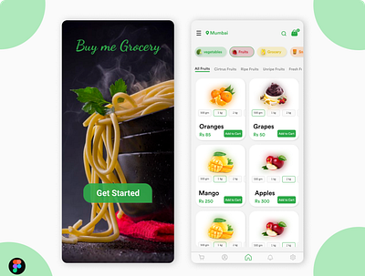 Grocery App app app design delivery app design figma figma design food app grocery grocery app grocery app design mobile shopping app ui ux