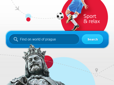 World of Prague / Svet prahy redesign button circle design draft magnifer page prague search web world