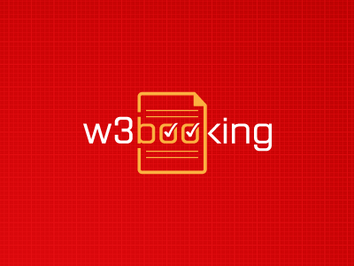 w3booking / Logodesign booking brand design logo oragne red reservation