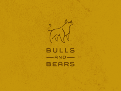 Bulls and Bears brand design gold logo