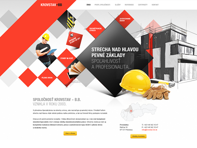 Krovstav-BB / Homepage webdesign black building company construction design grey homepage krovstav red sketches web working