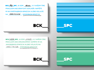 BCK_SPC / Business cards back business cards colors handwriting modular space touch