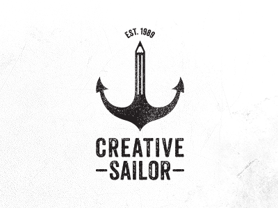Creative Sailor – logodesign anchor black condensed creative design grounge logo pen pencil sailor white
