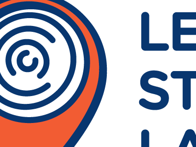 Marker Logo Concept blue marker orange swirl