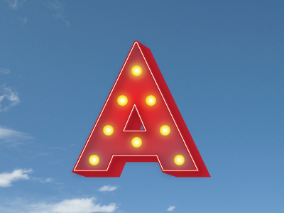 A - Marquee / Process a glow marquee type