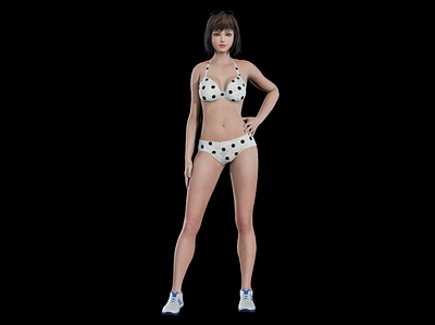 Summer Teen 3d 3dart 3dmodel animated anime character girl lowpoly rig teen