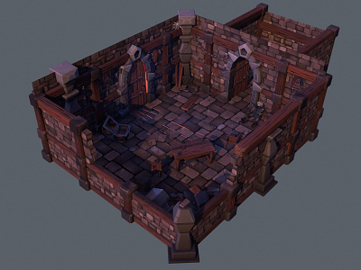 Old dungeon 3d 3dmodel dungeon dwarf lowpoly miniature mystery old