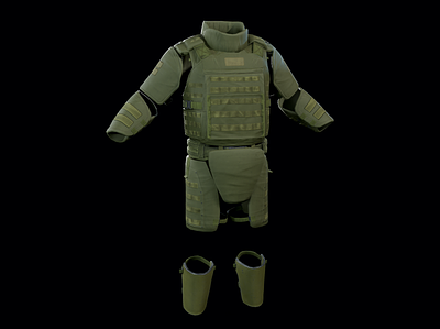 Assault heavy armor vest 3d 3dart 3dmodel character lowpoly slayver