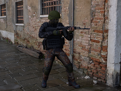 Terrorist 3d 3dmodel character guerilla gunman lowpoly