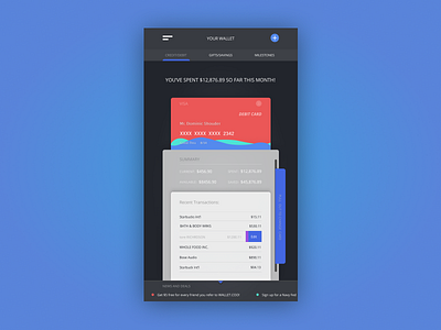 Credit Card app v1 agency app appdesign dallastexas fide forhire interface minimal startup ui ux wireframe