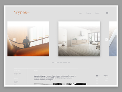 Wynos Architecture - Home Page architecture clean dallastexas forhire interface interiordesign minimal startup ui ux website wireframe