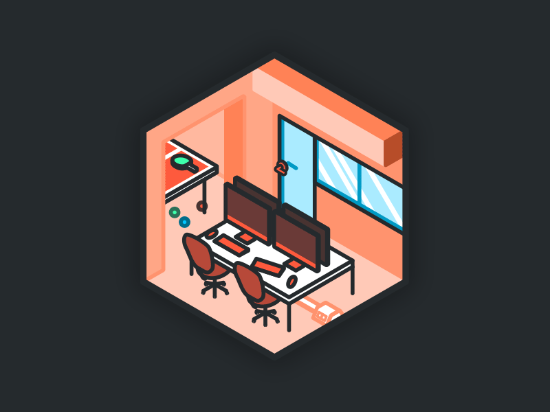 shootroom • Rooms! illustration isometric cat isometric design isometric desk isometric room room 🐱