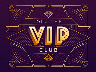 The VIP Club aerolab art deco art déco casino diamond gold illustration premium vip 💎