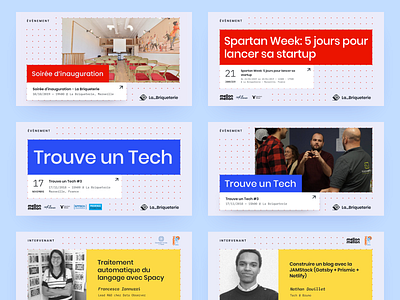 La Briqueterie – Social Media Templates cards coworking event grid layout meetup pastel post social media social media design social media templates template