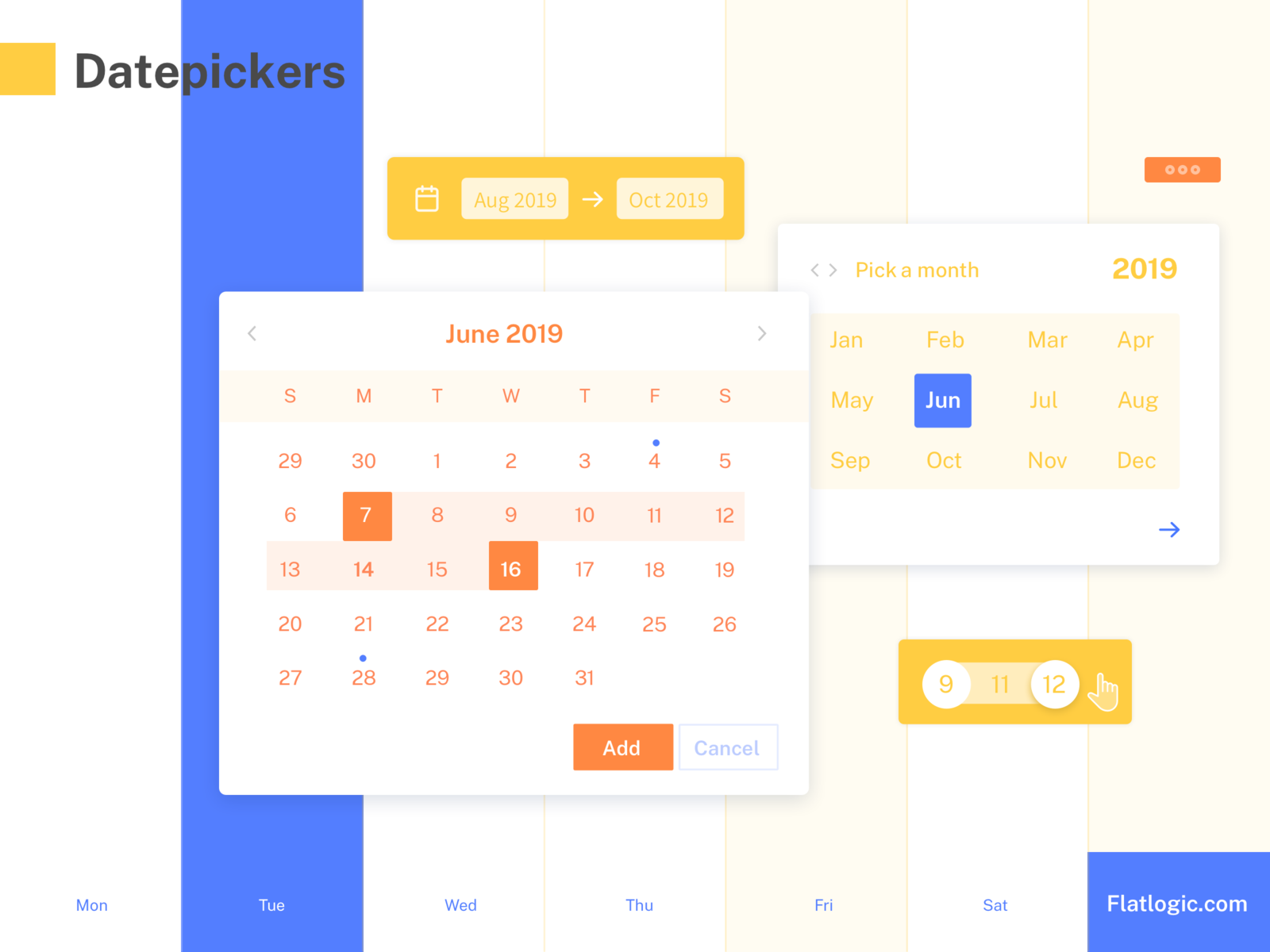 Datepicker by Natalie Yermolenka for Flatlogic on Dribbble