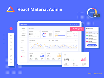 React Material Admin Template admin admin template charts dash design elements graphic design login react ui ui ux