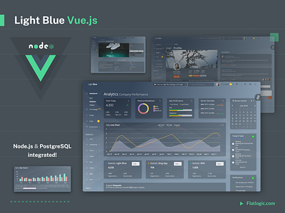 Light Blue Vue Node Admin Template admin dashboard admin template article dashboad design graphic design illustration ui ui ux