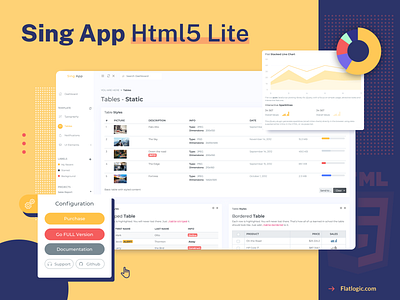 Sing App Html5 Lite admin template dashboad design graphic design html 5 illustration technology template