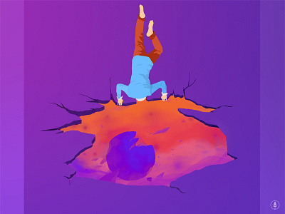 Hanged Man art digital hangedman illustration photoshop purple surreal tarot universe