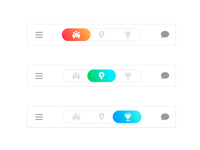 Navigation Bar Exploration app design gradient ios menu mobile navigation pickr uppr rounded toolbar ui ux