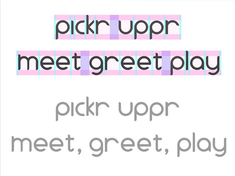 Pickr Uppr Typography typography font pickr uppr lettering wordmark grid design identity brand branding