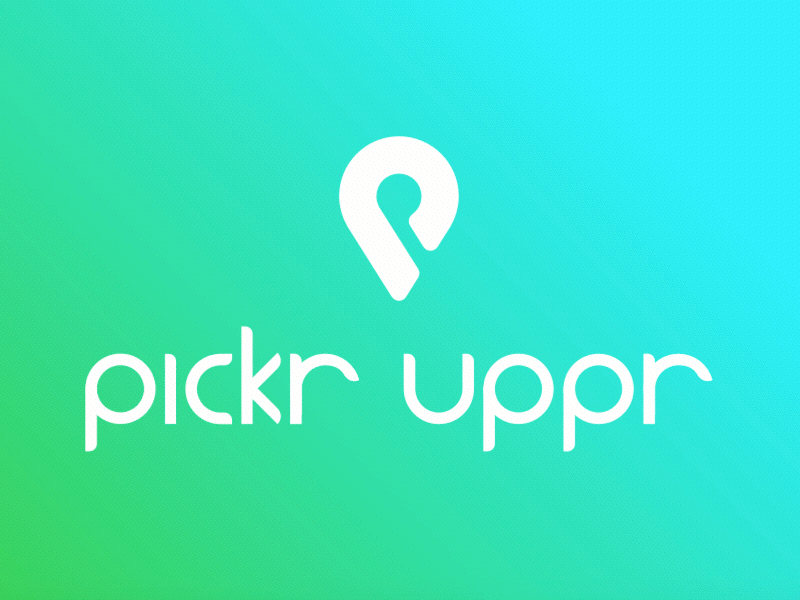 Picker Uppr Logo Process animation app branding concept gps gradient green location logo mobile principle process