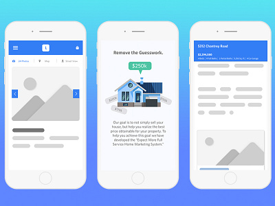 Mobile Screens - Real Estate app appdesign clean flat gradient illustration iphone mobile responsive simple ui ux