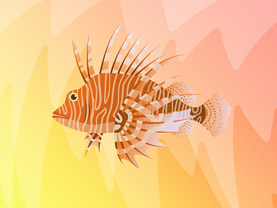 Gillustrations - Lion Fish fins fish gills gillustration gillustrations gradient illustration lionfish ocean profile sea