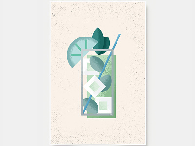 Mojito - Cocktail Poster alcohol bar posters black and white bottles cocktail cocktail art cocktails flat design illustration ink casket line illustration minimal art minimal art prints mojito mojito cocktail mojito drink poster print wall art wall posters