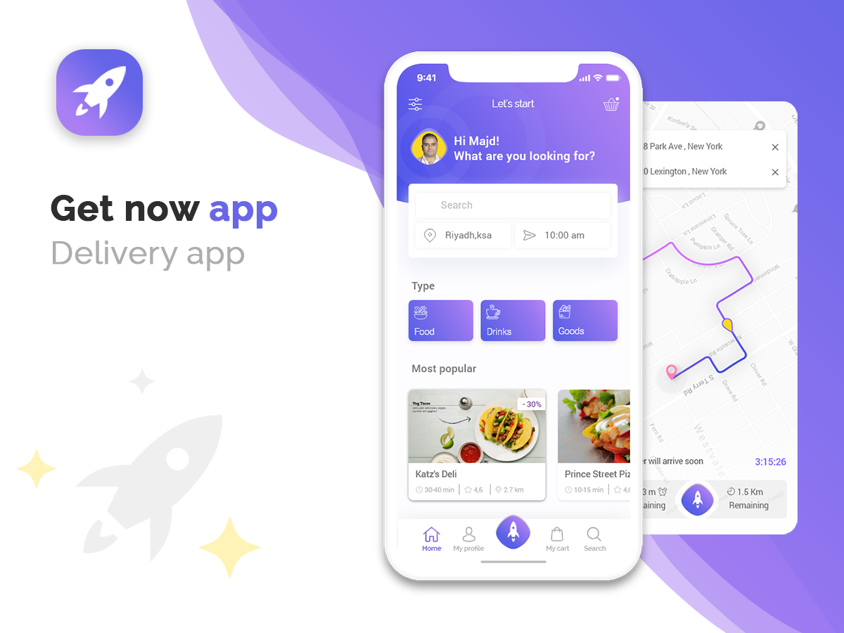 Get now - Delivery UI/UX app by Majd Shamala ©️ on Dribbble