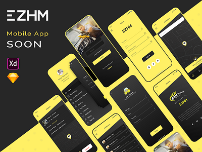 EZHM Mobile app adobe android app behance design free freelancer iphone iphone x ksa logo mobile mockup photoshop psd sketch ui ux vector web