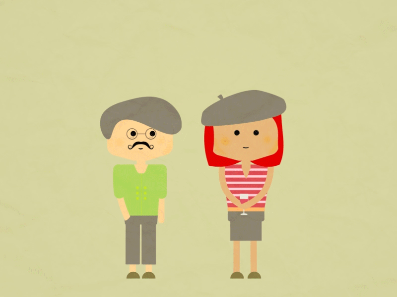 Baguette? character character animation french motion graphics mustache stripes