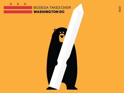 Bodega Takes over DC 2016 bear illustration vector