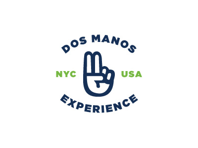 Dos Manos Experience illustration. logo typography