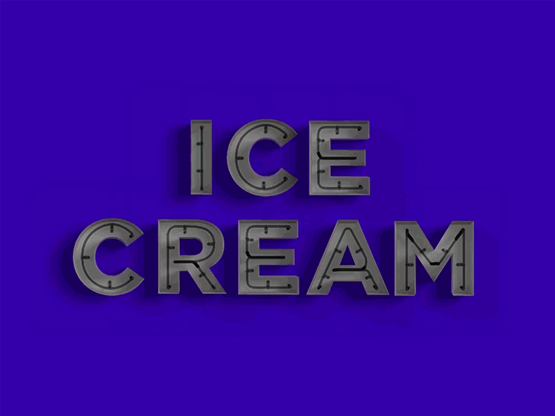 I am Ice Cream bold bright color neon signage typography