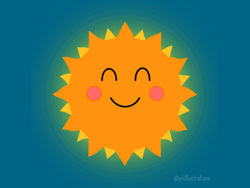 Solstice Sun cartoon digital editorial illustration phillustrations solstice summer sun vector