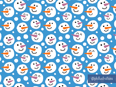 Snowman pattern cartoon illustration pattern phillustrations snowman vector winter