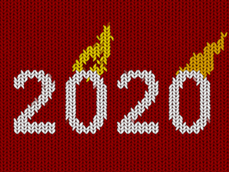 Knitted 2020 GIF 2020 digital editorial funny gif gif animation illustration motiongraphics new year phillustrations vector
