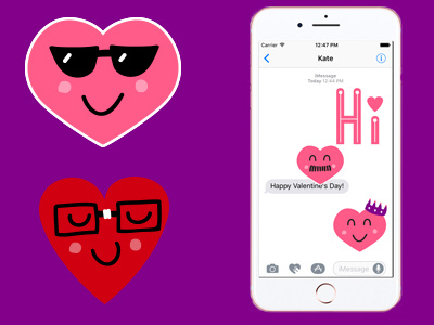 Valentine's Day sticker pack emoji heart red smile sticker valentine