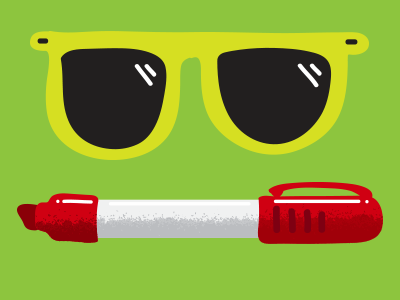 Shades and Sharpie business editorial illustration texture vector