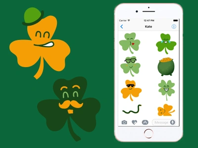 Shamrock Sticker Pack emoji imessage iphone shamrock sticker