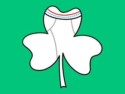 Shamrock underpants digital editorial humor lucky shamrock underwear vector