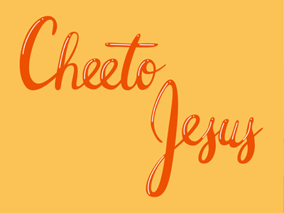 Cheeto Jesus handlettering editorial handlettering illustration vector