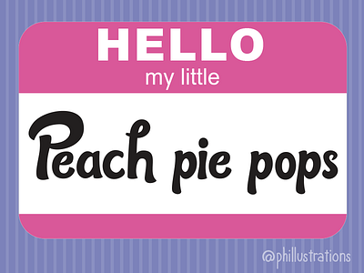 Peach Pie Pops name tag ariynbf carb illustration lettering nametag pastel peach podcast vector