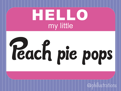 Peach Pie Pops name tag