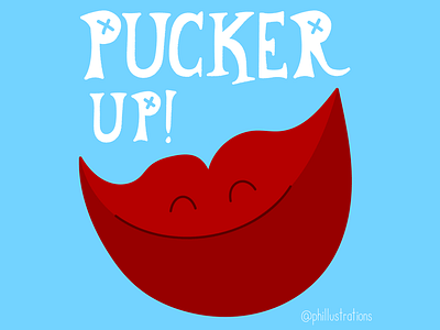 Pucker Up editorial illustration kiss lettering lips phillustrations vector