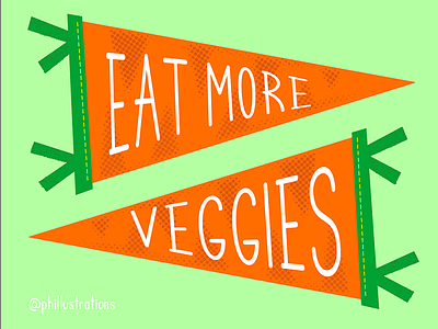 Eat More Veggies editorial handlettering illustration phillustrations texture vector vegan