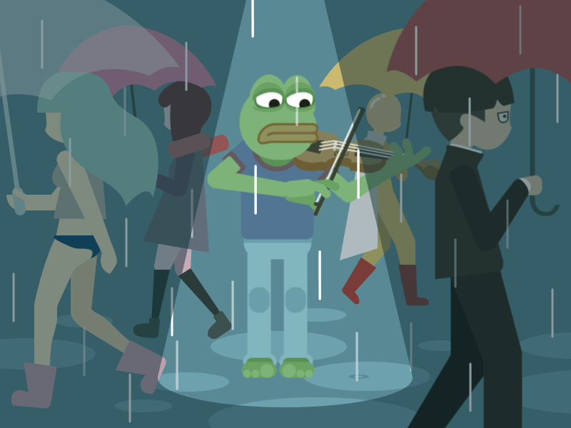 " Followers - 1 " / So sad animation gif hero illustration rain sad sad frog