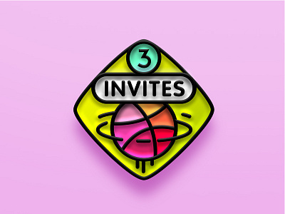 3 Dribbble Invitations 3 dribbble invite enamel pin invitations invite invites