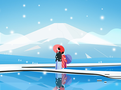 Landscape illustration - 2 design illustration illustrations japan landscape mountain snow